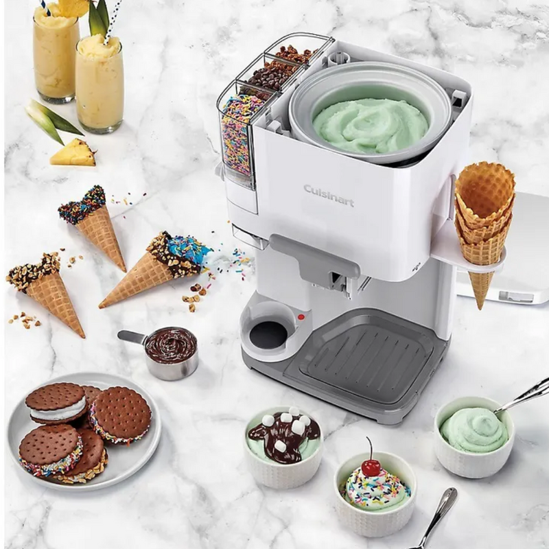 Máquina de Sorvete e Gelato Cuisinart 2,5L Cremoso Fácil e Pronto em 20 Minutos (Rende 10 porções) + LIVRO DE RECEITAS | ENVIO NACIONAL