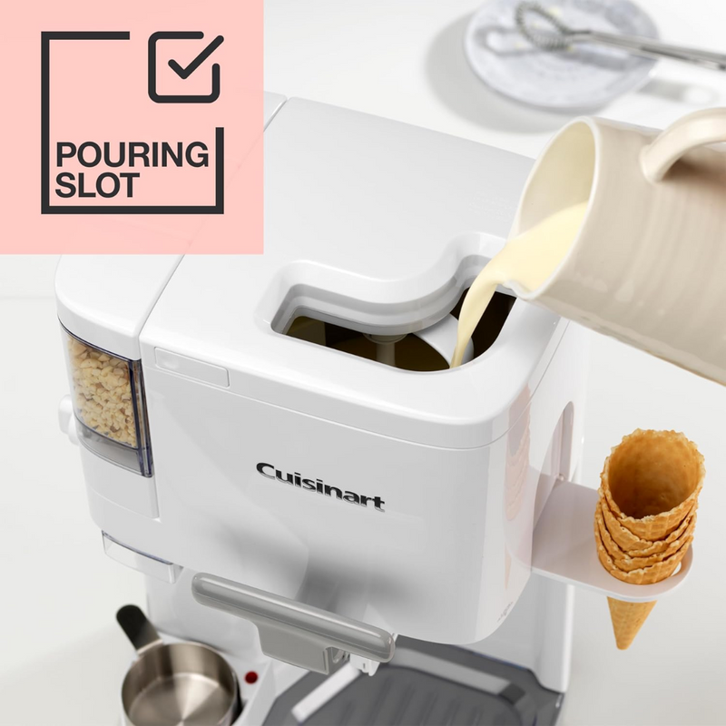 Máquina de Sorvete e Gelato Cuisinart 2,5L Cremoso Fácil e Pronto em 20 Minutos (Rende 10 porções) + LIVRO DE RECEITAS | ENVIO NACIONAL