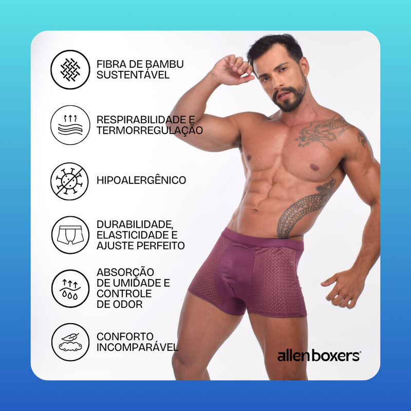 Cueca Bamboo Wear 100% Respirável - Pague 5 Leve 10 peças