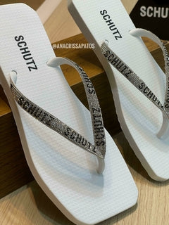 Schutz Chinelo Logo Strass S21306 0013 0005U